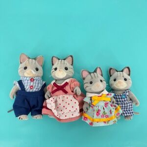 Calico Critters Fisher Cat Family Gray Lot